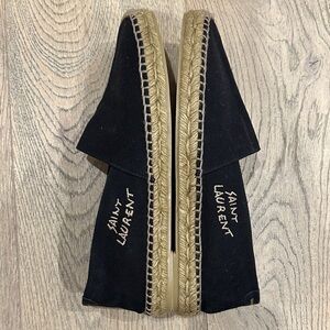 Saint Laurent Mens Logo-Stiched Canvas Espadrilles